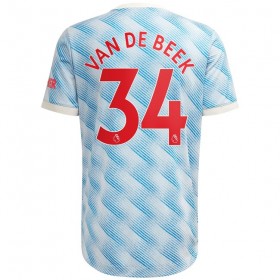 Jalkapallo Pelipaidat Manchester United Donny Van De Beek 34 Vieraspaita 2021-2022 Lyhythihainen